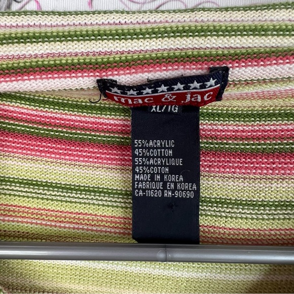 mac & jac tank top turtleneck stripes green y2k Multicolor Striped Tank Top - Picture 5 of 7